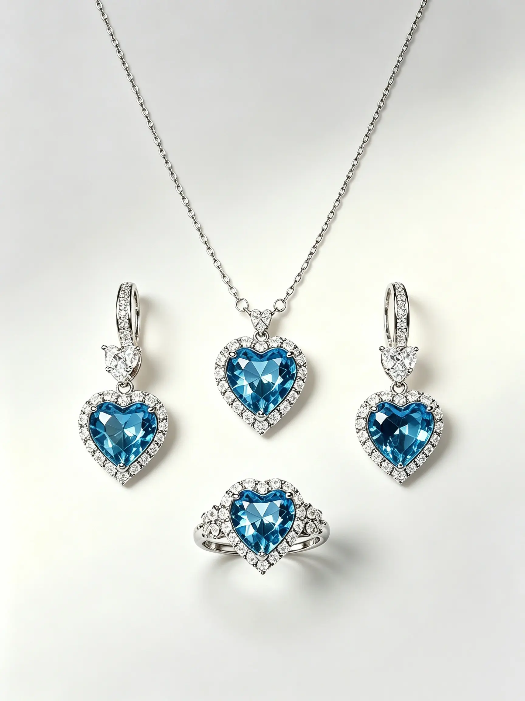 4pcs High-End Zircon Jewelry Set, Elegant Necklace Earrings Ring Trio, Perfect for Summer, Dates, Birthdays, Weddings, Parties