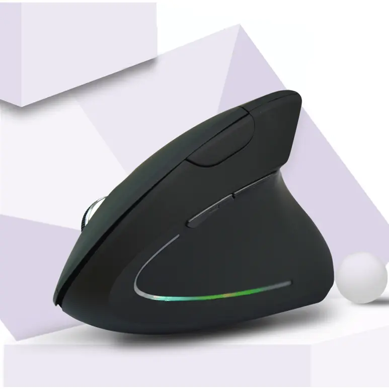 Ergonomic Lightweight Vertical Gaming Mouse with 2.4GHz Wireless USB Interface, LED, ABS Construction for PC Games & Office Computer Accessories