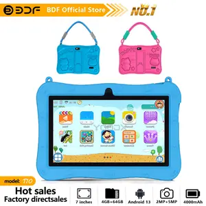 Learning Tablet, 7-Inch Android 13, 4GB RAM 64GB Storage, Quad-Core Processor, HD Screen, Dual Cameras, 4000mah Battery, WiFi Gaming
