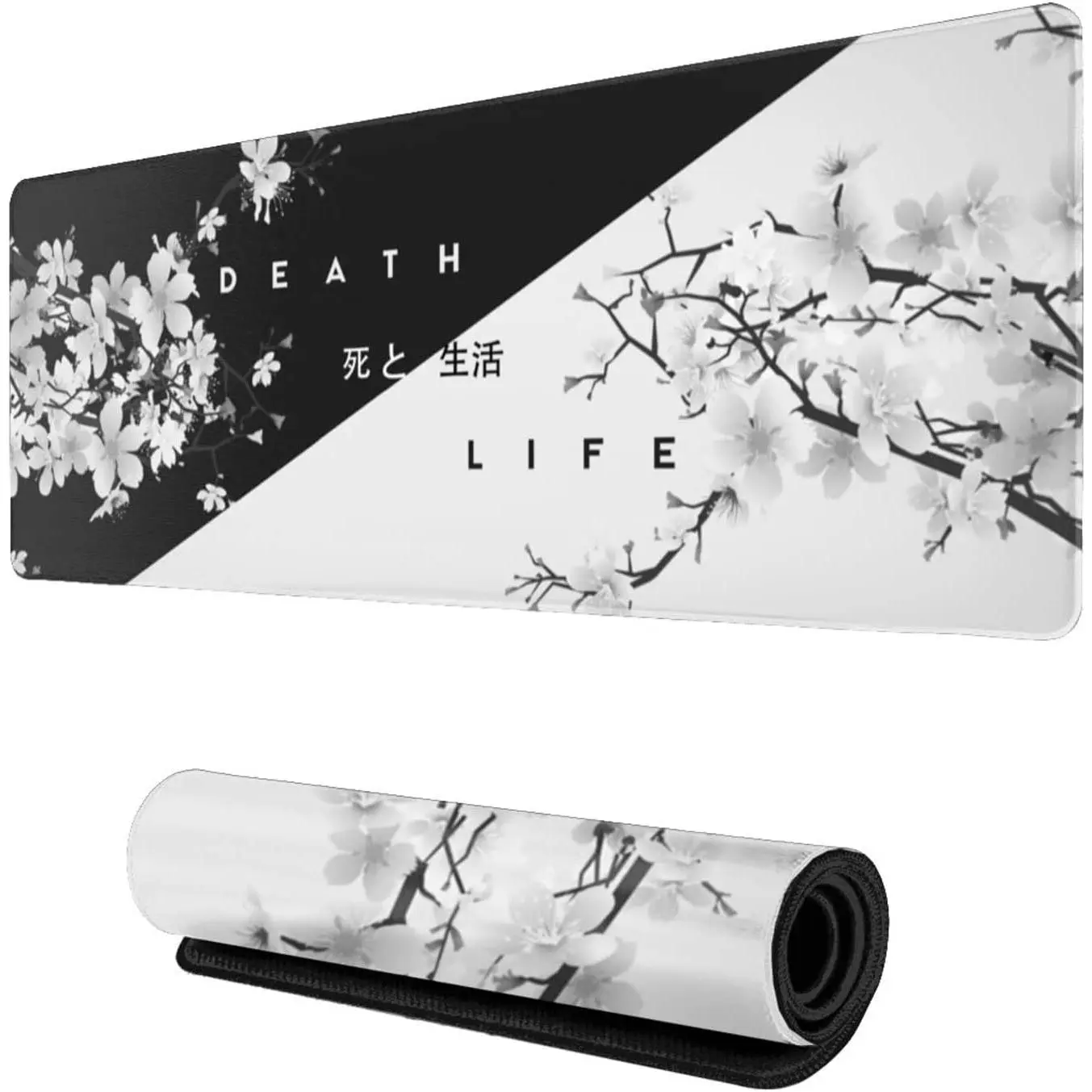 Cherry Blossom  Pad Gaming Large  Pad  XL Mousepad Extended Long Big Desk Mat Stitched Edges Non-Slip Rubber Base Mice Pad 31.5 X 11.8 Inch