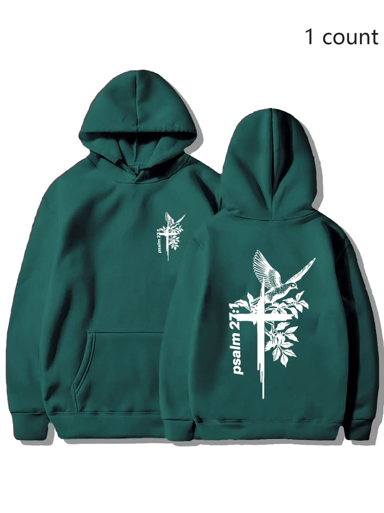 Sober Ny Psalm 27:1 Hoodie, Oversized Soft Fleece Pullover, Kangaroo Pocket, Church Worship, Christian Streetwear, Religious Gift
