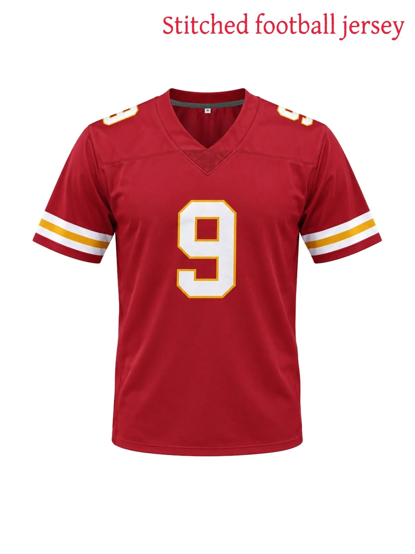 Embroidered #9 Kansas City Football Jersey Stitched Comfort Breathable Striped Sleeves Game Day Fan Top Embroidery Jersey