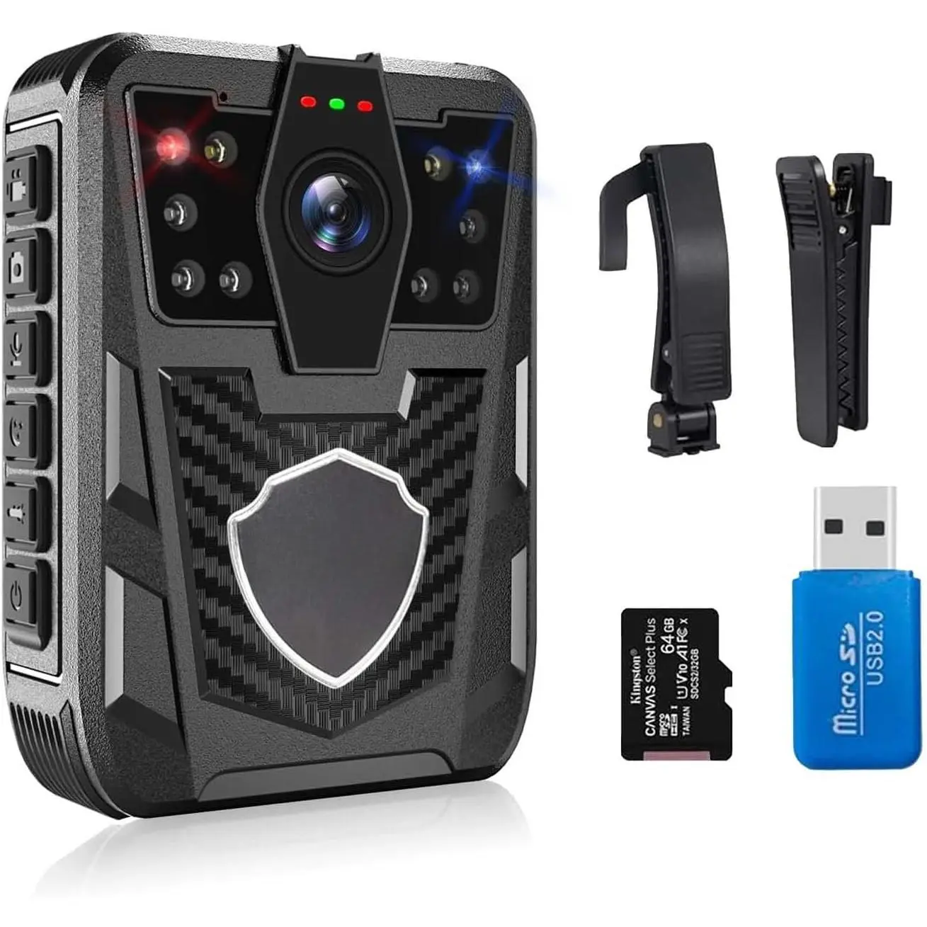 1080P   Camera, with 32G TF Card  &  Clips,   Cam Long Time Record, Personal  Worn Cameras for Law Enforcement,  Guards,  Trip