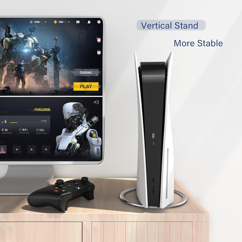 PS5 Slim Stand Vertical Stand for PS5/PS5 Slim Consoles Non-Slip Base Mount for 5 Accessories PS5 Slim Stand Vertical Stand for PS5/PS5 Slim Consoles Non-Slip Base Mount for 5 Accessories
