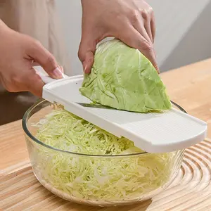 1 Heavy Duty Cabbage Slicer Chopper with Ergonomic Grip Vegetable Cutter for Salad Carrot Cucumber Green Leafy Veggies Includes Storage Case Easy Clean Stainless Steel Blades Durable Plastic Shell