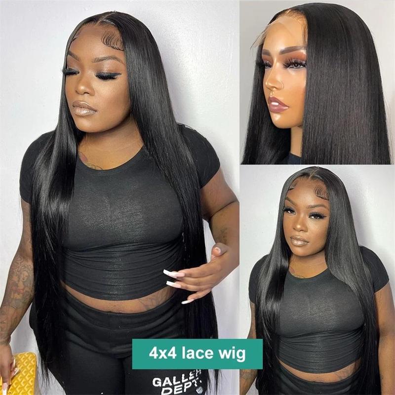 Bling Hair 13x6 13x4 HD Transparent Lace Front Human Hair Wigs For Women Straight 30 32 34 Inch Brazilian 4x4 Lace Closure Glueless Wig Brazilian 100% Human Hair 360 Full Lace Frontal Wigs 180%