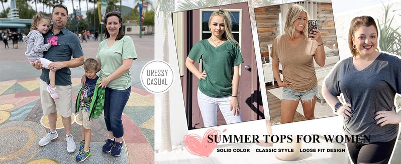 WIHOLL Womens Short Sleeve V Neck Dolman Tops with Side Shirring Loose Fit Shirts WIHOLL Womens Short Sleeve V Neck Dolman Tops with Side Shirring Loose Fit Shirts