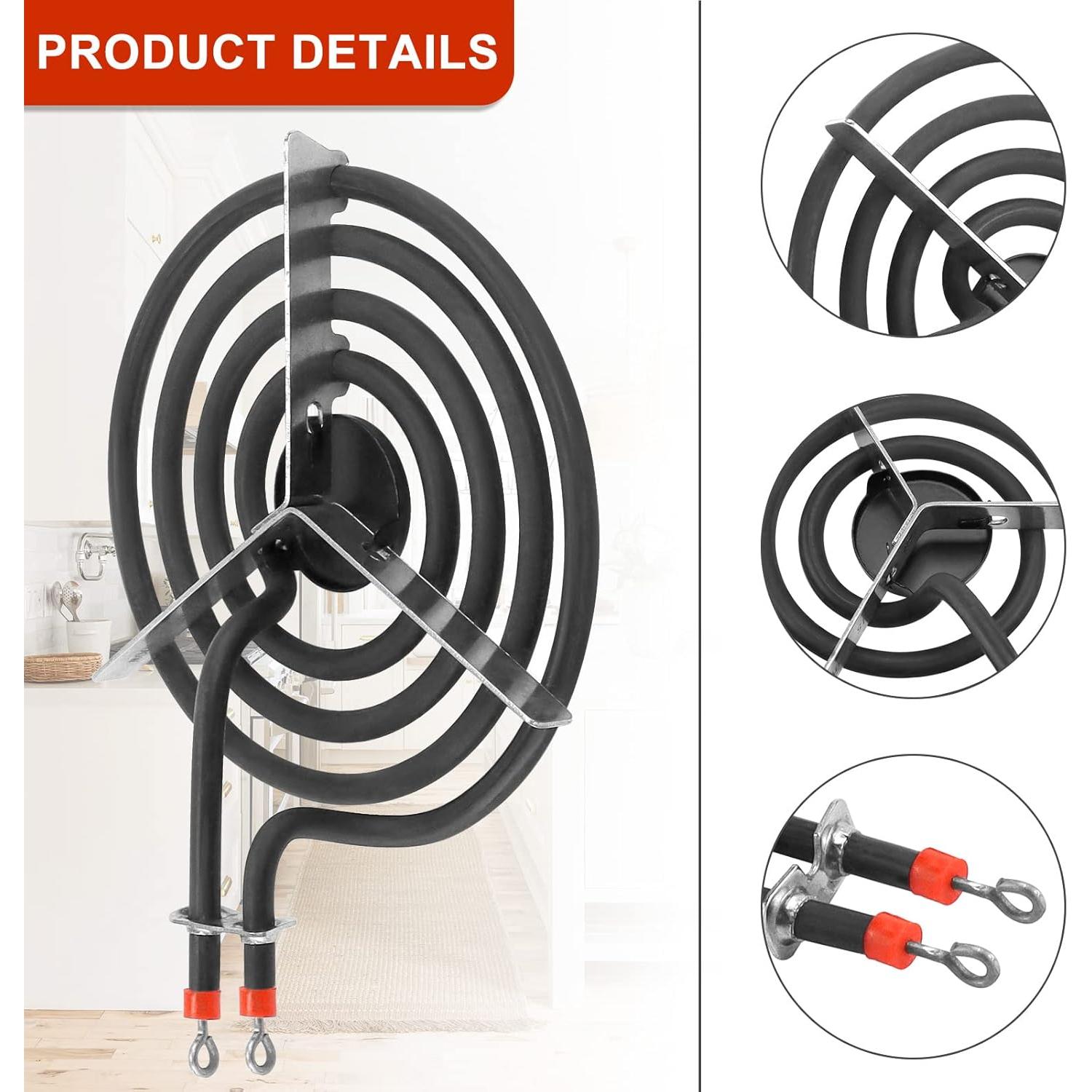 THE WELL KEPT Stove Burners MP22YA Electric Range Surface Burner Coil Unit Set (2pcs MP15YA 6" & 2 count MP21YA 8") with 4 count 330031   Plug-In Block Kit Replacement Part