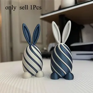 Rotating Bunny Easter Egg, Random Color, Outdoor Garden Decor, Office Desk Fidget Toy, Perfect Holiday Gift, Mixed Color Plastic