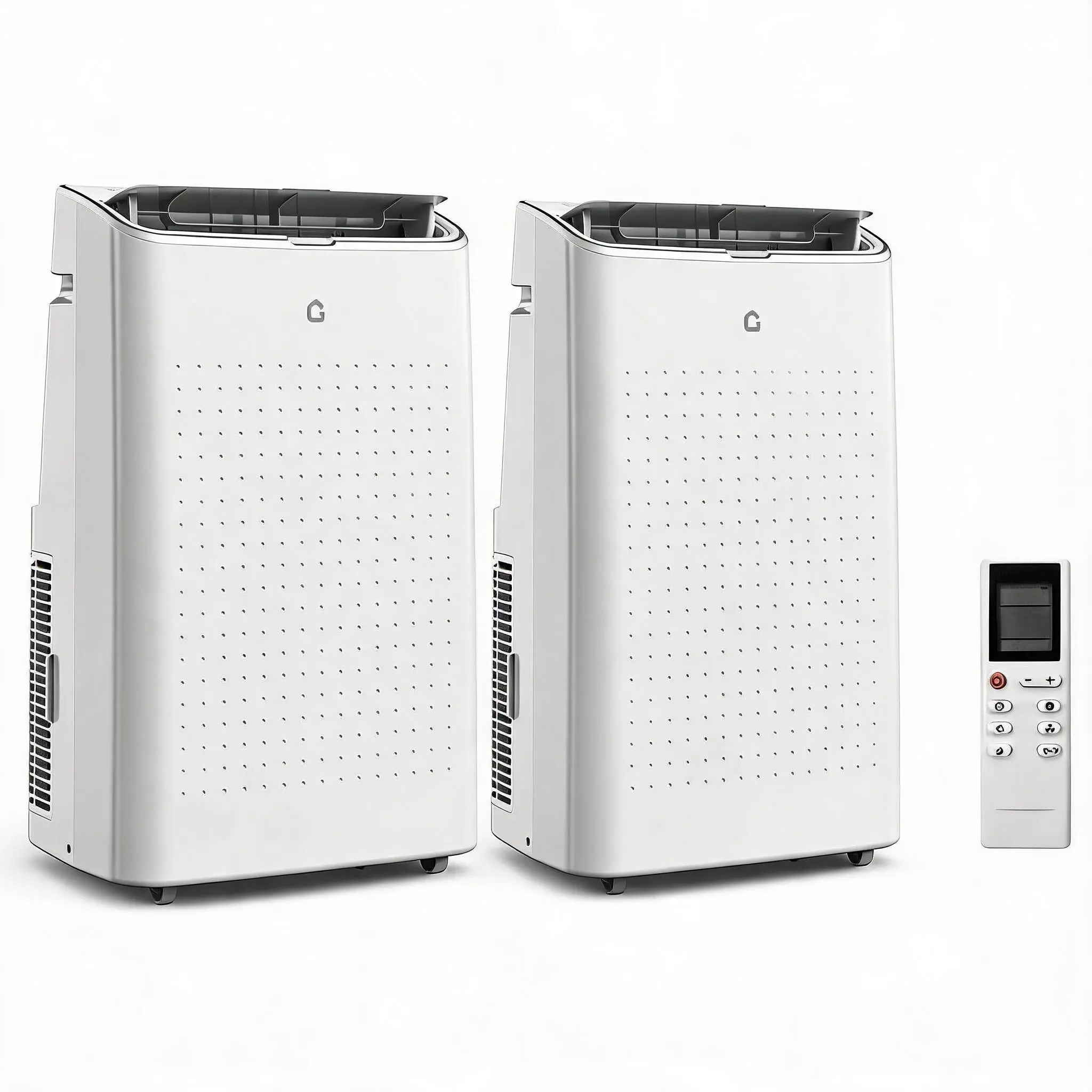 2-Pack 14,000 BTU Portable Air Conditioners – 750 Sq.Ft. Cooling Coverage, 3-in-1 Cooling, Dehumidifier & Fan, 3 Speeds, 24H Timer, Auto Swing, Remote, Window Kit