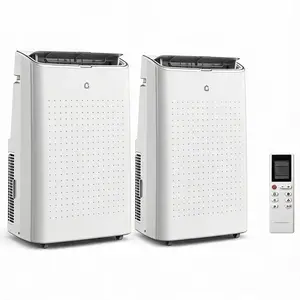 2-Pack 14,000 BTU Portable Air Conditioners – 750 Sq.Ft. Cooling Coverage, 3-in-1 Cooling, Dehumidifier & Fan, 3 Speeds, 24H Timer, Auto Swing, Remote, Window Kit