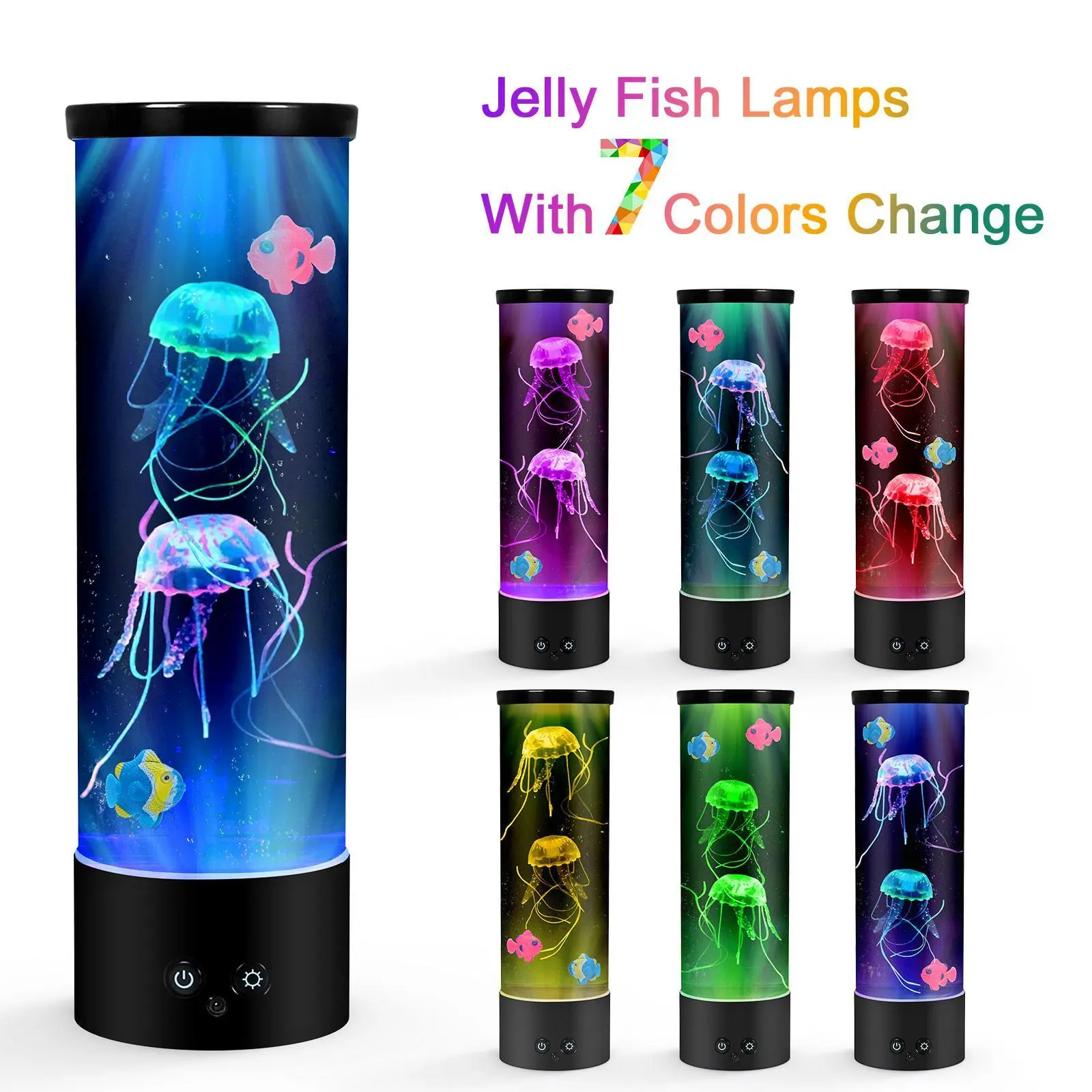 Multi RGB Gradient Jellyfish Mood Lamp, Ocean Style Desk Decor Night Light, Suitable for Kids Bedrooms, Study Rooms & Home Decor, Perfect Holiday Gift Ornament