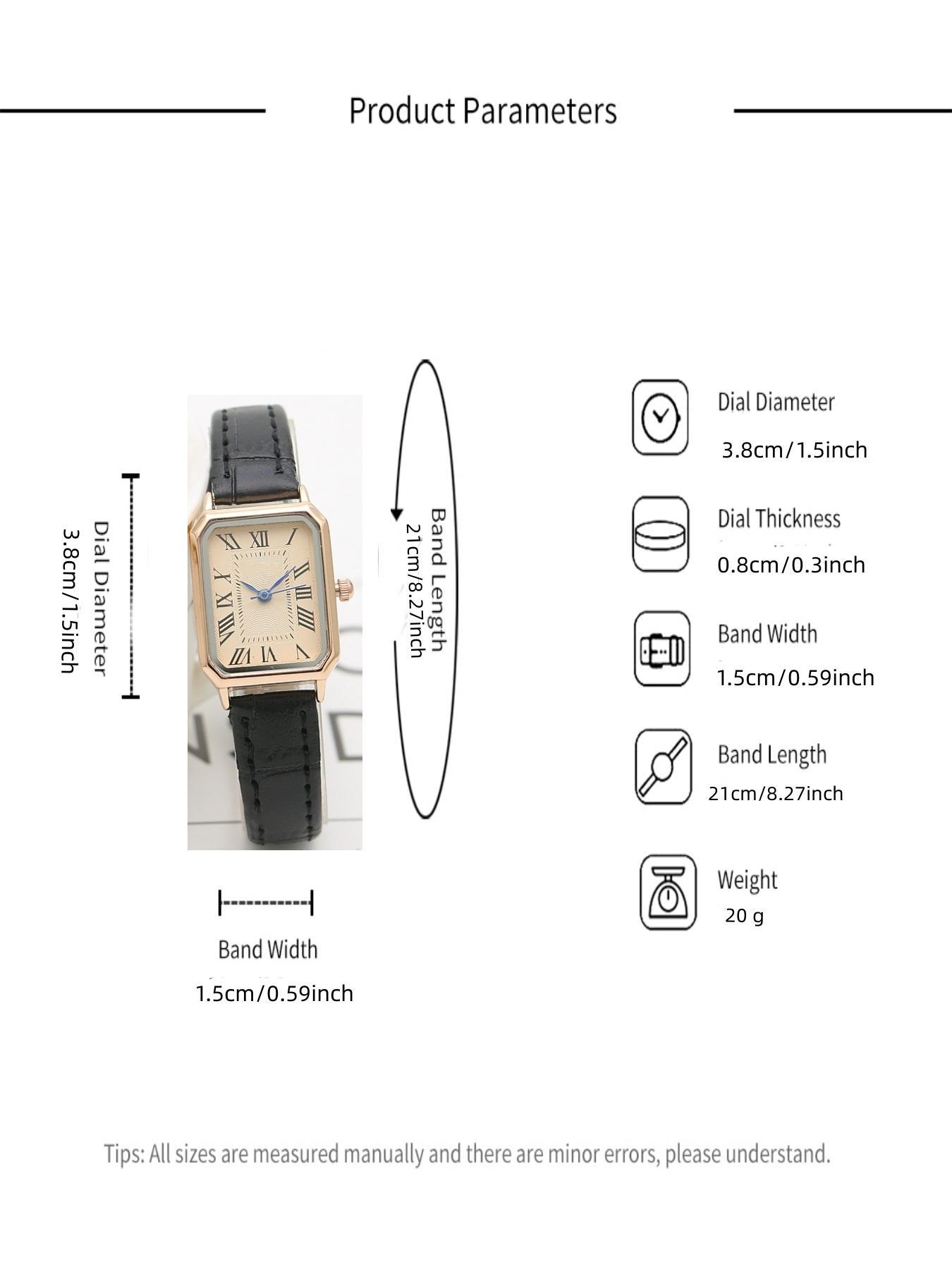 1 Piece Retro Rectangle Dial Analog Quartz Watch With Adjustable Buckle Without Box, Ladies Anniversary Birthday Gift