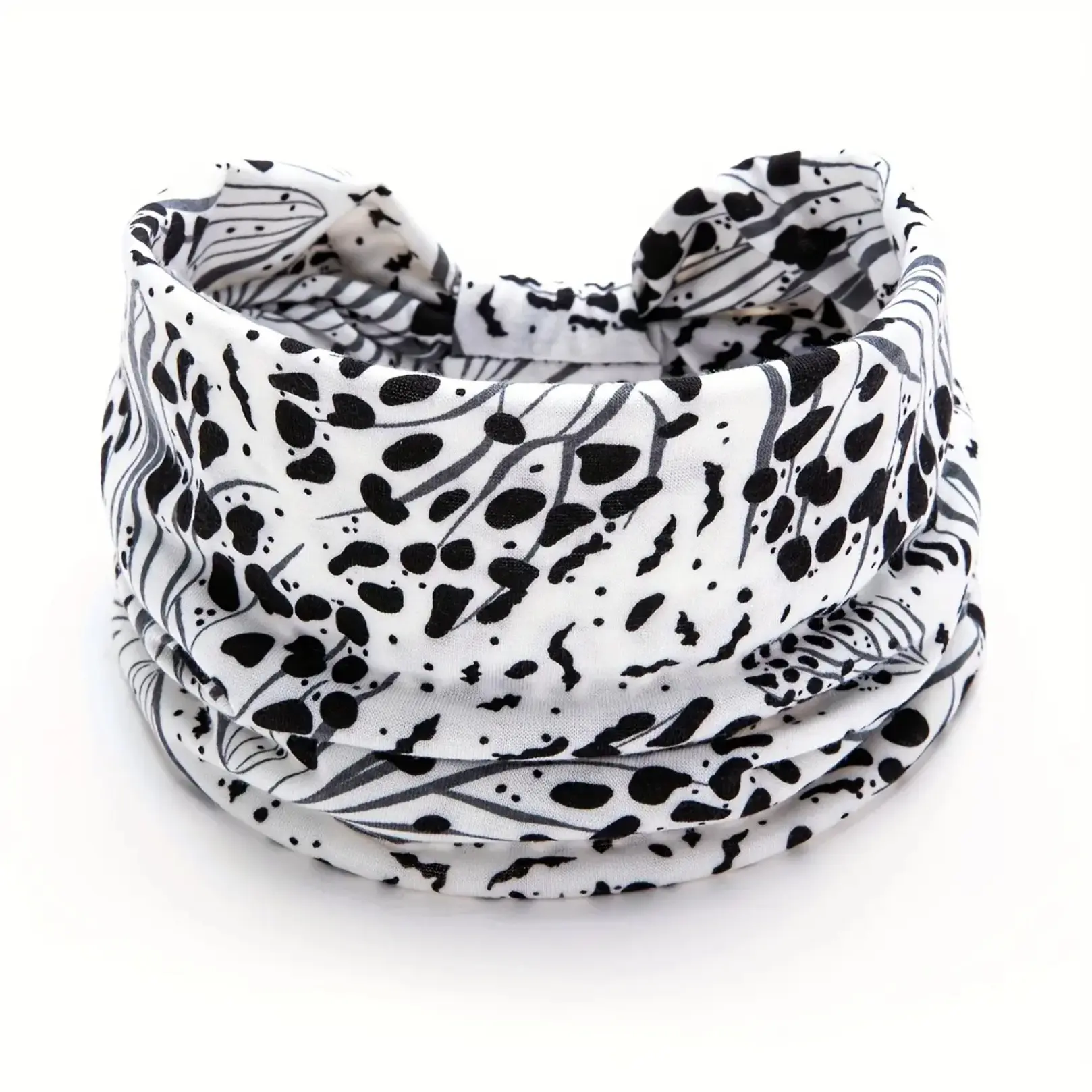 Boho Cashew Print Wide Elastic Headbands Set, Soft Sweat‑Absorbing Twist Hair Bands For Women, Stretchy Accessory For Fitness Workout And Casual Daily Wear