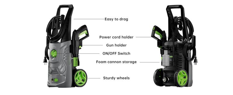 【Valentine's Day】 4200PSI Electric Pressure Washer with Max 2.6GPM, Electric Power Washer with Hose Reel 35FT, Foam Cannon, Portable to Clean Patios, Cars, Fences, Driveways, Floor Pool Cleaning