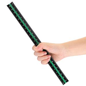 3 Pack 12 Inch Solid Aluminum Triangular Architect Scale Ruler Set, 3-Colors-Groove Architectural and Engineer Scale Metal Ruler Set, Clear Scales Drafting Rulers for Engineer Blueprint Project