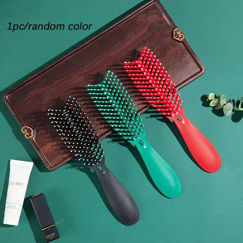 1pc Hair Brush Large Bent Comb, Octopus Comb, Mosquito Incense Comb, Styling Comb, Ribbed Arc Smooth Hair Comb, Hair Care and Nourishment Comb, Combs for Hair Stylist, Hairbrush
