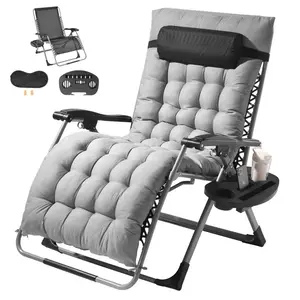 VEVOR Zero Gravity Chair, 26 inch Zero Gravity Recliner Lounge Chair for Indoor and Outdoor, Adjustable Anti Gravity Chair with Cushion, Headrest, Footrest, and Cupholder, 500 lbs, Gray