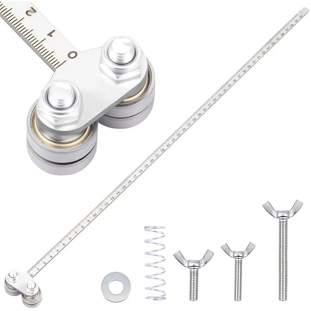 1 dual-axis head positioning gauge, used for precise measurement and material fixing, circular saw precision cutting guide, adjustable woodworking positioning cutting guide rail with accessory screws