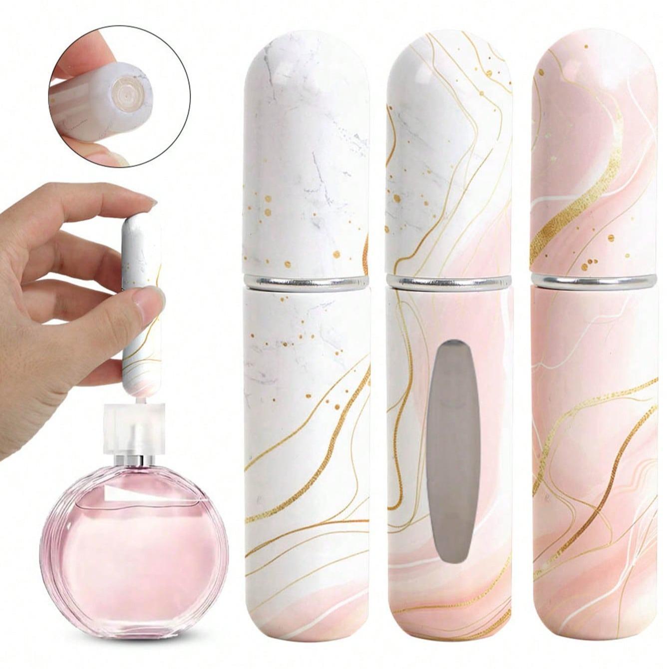 Marble Pattern Refillable Perfume Bottle, 3 Counts Portable Atomizer Bottle, Refillable Perfume Spray, Storage Bottles for Traveling and Outgoing, Makeup Cosmetic Storage