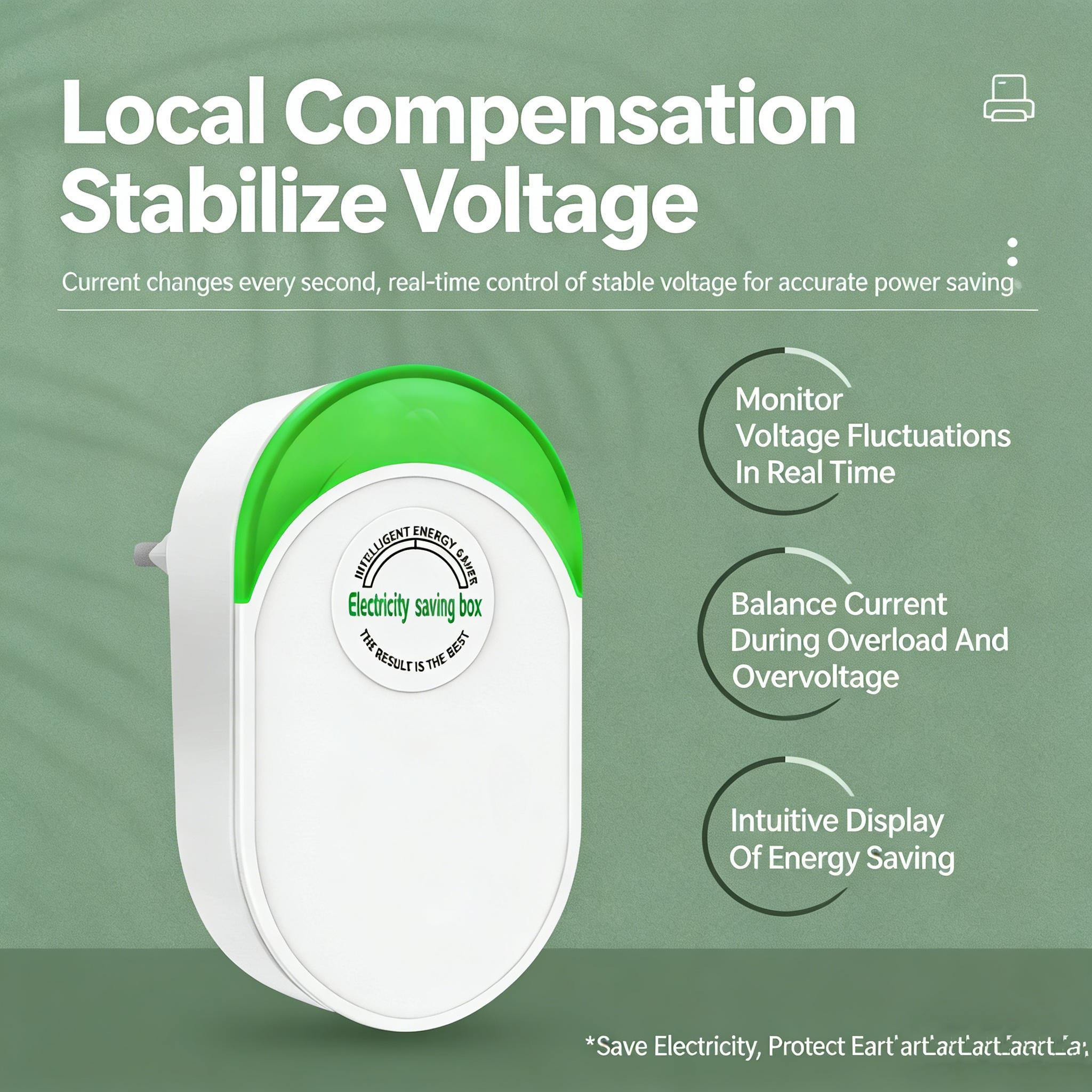 2026 Upgraded Smart Power Saver, Plug-in Power Box with Standard US Plug, Supports Wide Voltage Input from 90V to 250V for Home Use