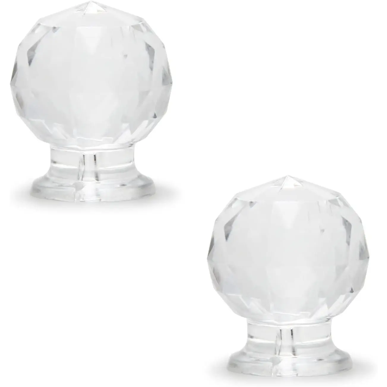 Clear   Knobs 17mm, Self-Adhesive Round  Handle | No Drill Stick- Pulls, Clear Shiny  Finish, Mini Size for  Box, Makeup Case, Crafts & Small Drawers, 2 Pack