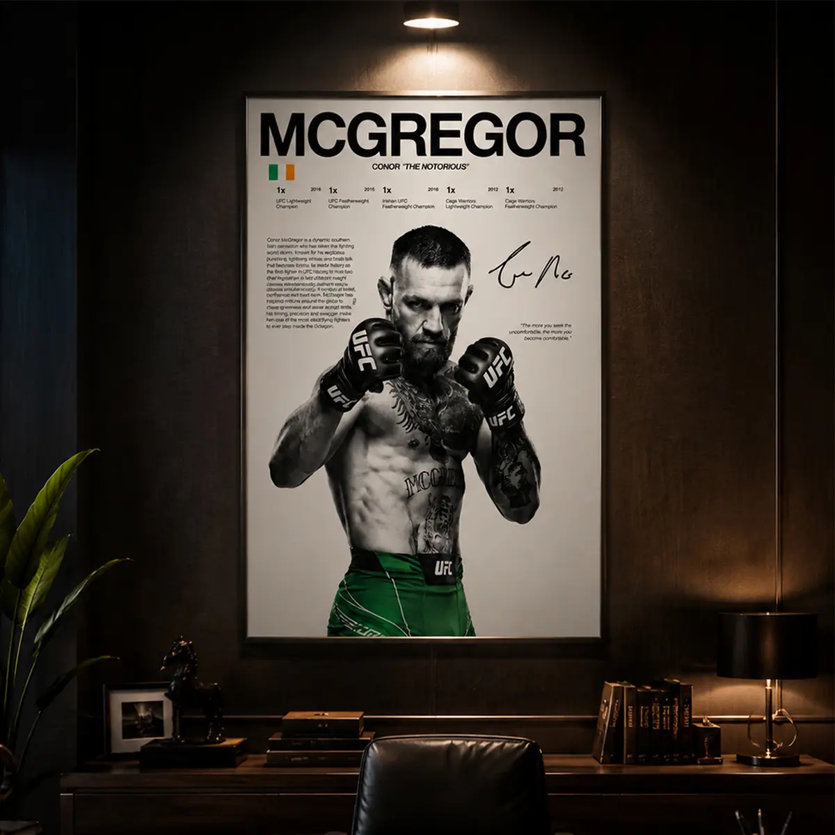 Conor McGregor Poster, UFC Wall Print, MMA Wall Art, Fighter Poster, UFC Fan Room Decor, Gift for Him, UFC Champion Canvas Wall, Sports Poster, Gym Decor, Man Cave Decor, Dorm Room Poster, Motivational Wall Art, Home Bedroom Decor, Trending Sports Collect