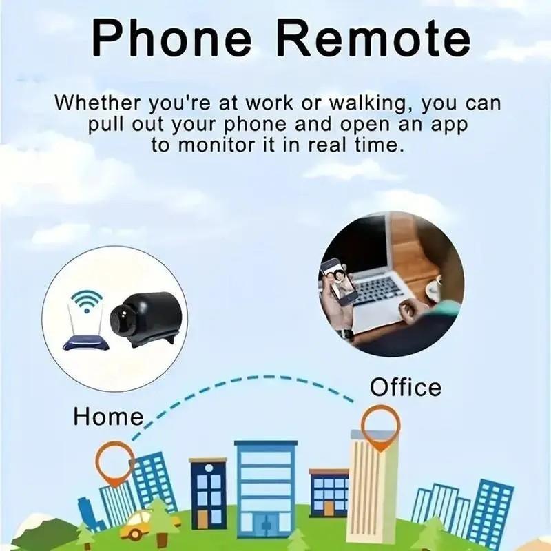 Wireless WiFi Camera with Infrared Night Vision, 1080P HD Home Security Cam, Mobile APP Connection, Micro SDHC Support, No Battery Included