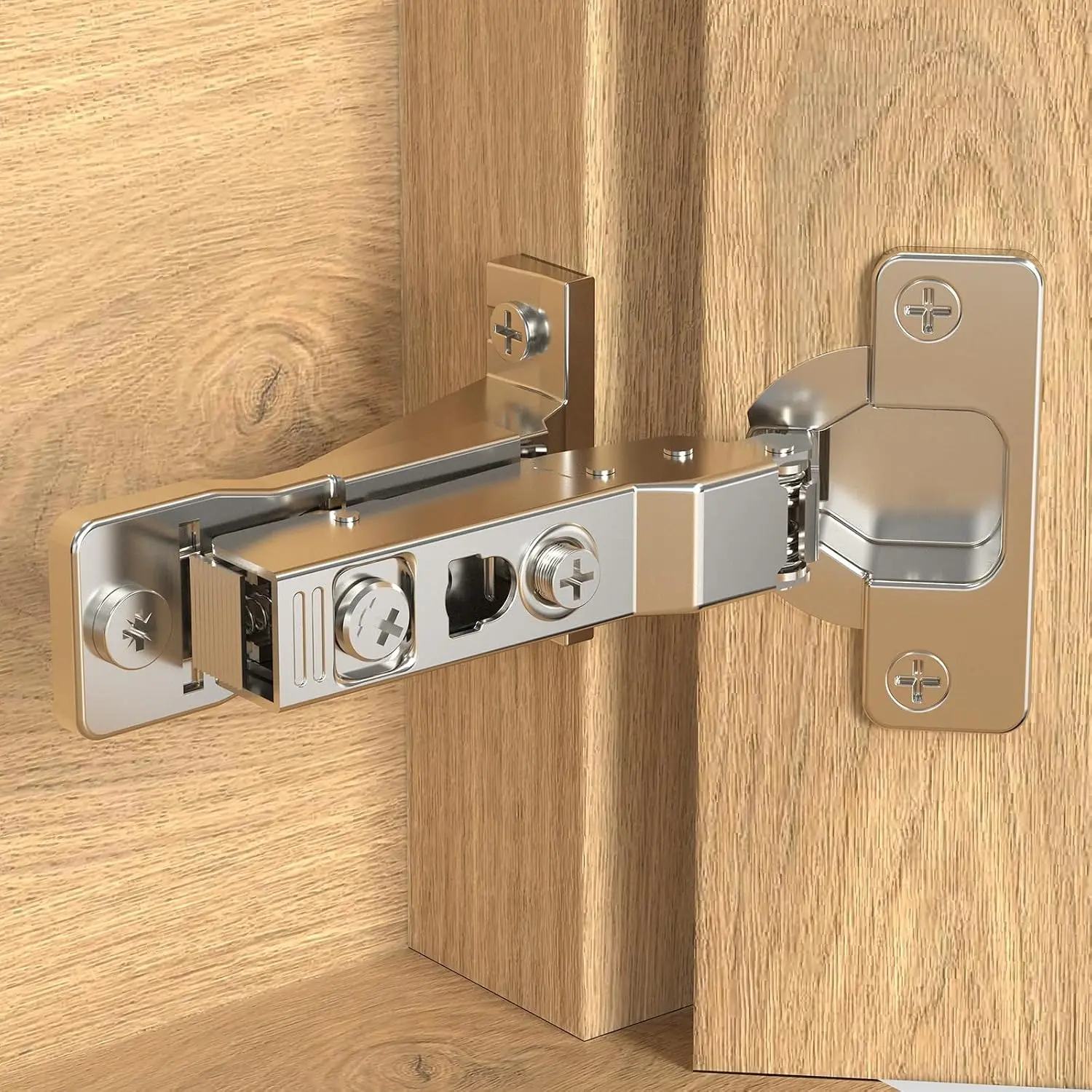 2 Pack 110°  Frame Inset Cabinet Hinges, Soft Closing  Adjustment, Clip  Plate, Smooth Slow Close Concealed  , Easy Installation, Insert Hardware for Kitchen Cupborad