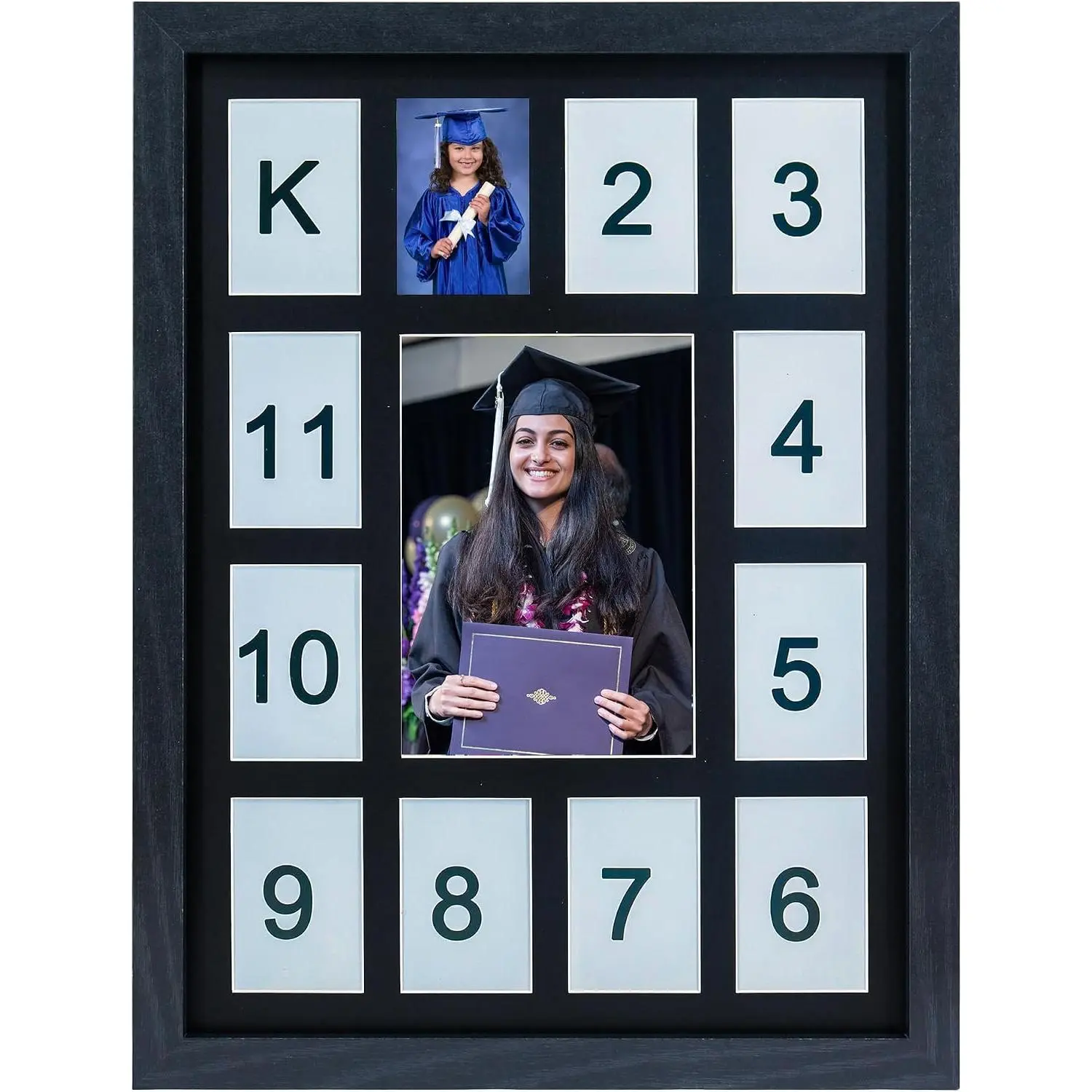 K-12 Graduation Photo Frames,School Year Picture Frame, Collage Photo Frame for  First Year , 12x16 Multi Picture Frame-13 Opening, for 's Photos, Portrait