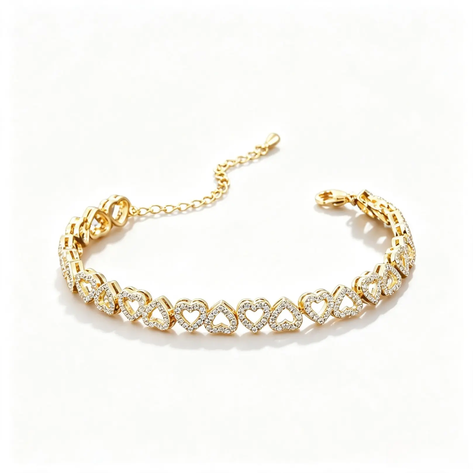 Heart Zircon Inlaid Copper Bracelet, Elegant Hollow Heart Chain Jewelry, Timeless All-Season Accessory, Thoughtful Mother’s Day Gift For Mom, Delicate Dainty Heart Charm Wrist Bracelet