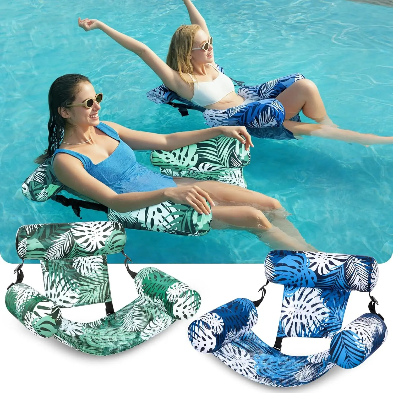 Heavy-Duty Adult PVC Floating Recliner - 220g, 76cm*40.5cm*60.9cm Inflatable Pool Pillow, Summer Beach Water Sports Swimming Accessory | Daily Deals