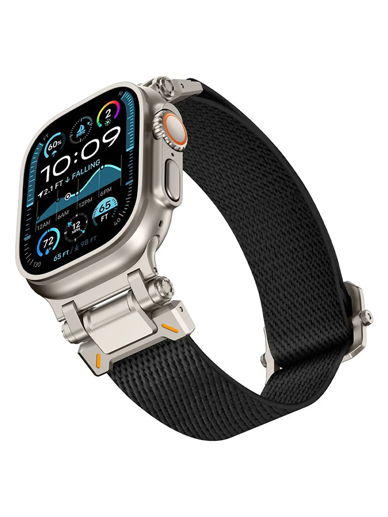 Premium Tactical Fabric Band, Breathable Woven Nylon, Precision Machined Titanium Clasp, Casual Style, All Seasons Accessory