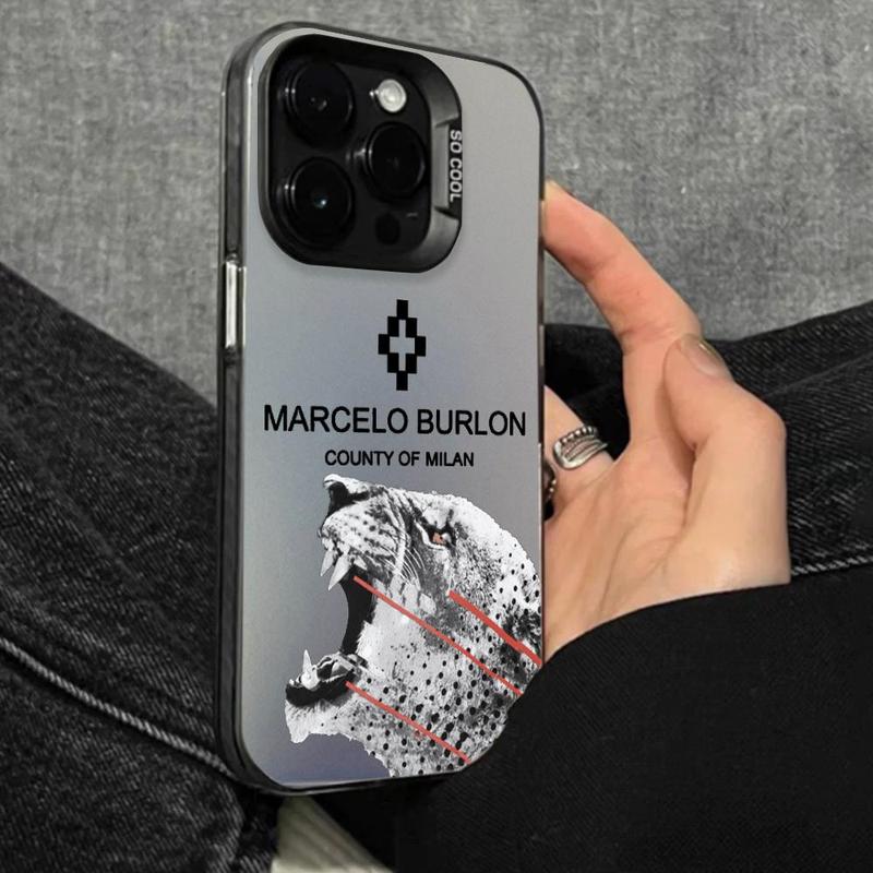 Fashion M-Marcelo Burlons Phone Case Color electrosilvering For iphone 17 16 11 14 15 12 Pro 11 Plus 13 Pro MAX Samsung Galaxy S25 S24 S23 A56 A55 A54 Drop case