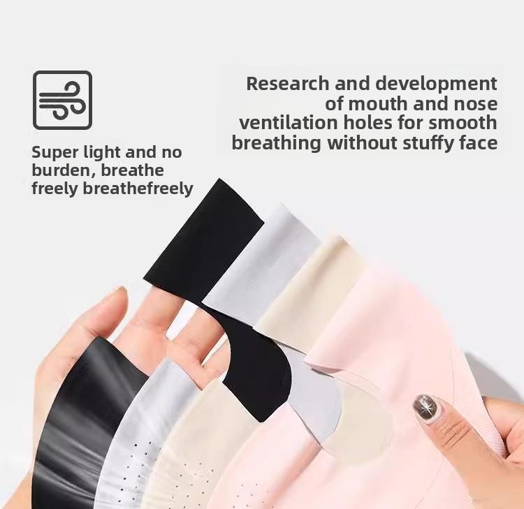 Ice silk face mask for women, new high-fashion sun protection mask, full-face neck protection integrated mask, sunshade and UV protection