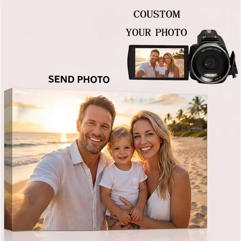 Personalized Custom Photo Canvas Wall Art Transform Your Photo into Stunning Framed Wall Art, Digital Printed Photo on Canvas, Perfect for Home Decoration Gifts and Souvenirs