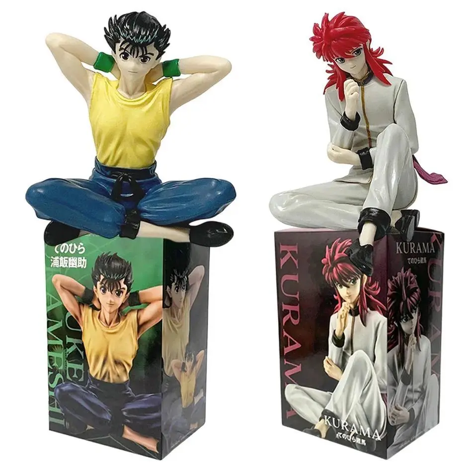 9cm YuYu Hakusho Anime Figure - Urameshi Yuusuke & Kurama Sitting Posture PVC Model, 2026 Hot Toy, Collector Doll with Box, Birthday Gift for Anime Enthusiasts, Regular Cleaning Compatible