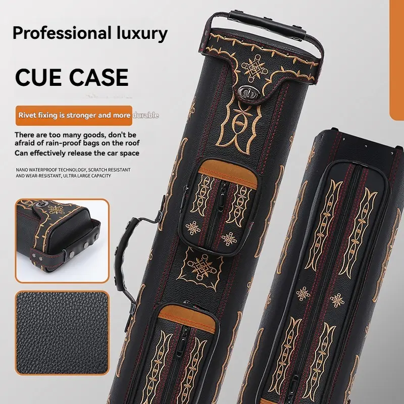 Billiard Cue Case - 6-Slot 2×4 & 8-Slot 3×5 PU Cue Storage, Wear-Resistant, Scratch-Proof, Large Capacity, Ideal for Billiards Enthusiasts, Great Gift for New Year, Christmas, Valentine's Day, Pu Material, 6-Hole