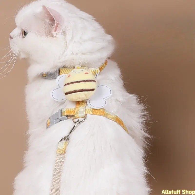 Pet supplies cat chest back leash breathable small dog dog rope walking cat dog rope cartoon bee
