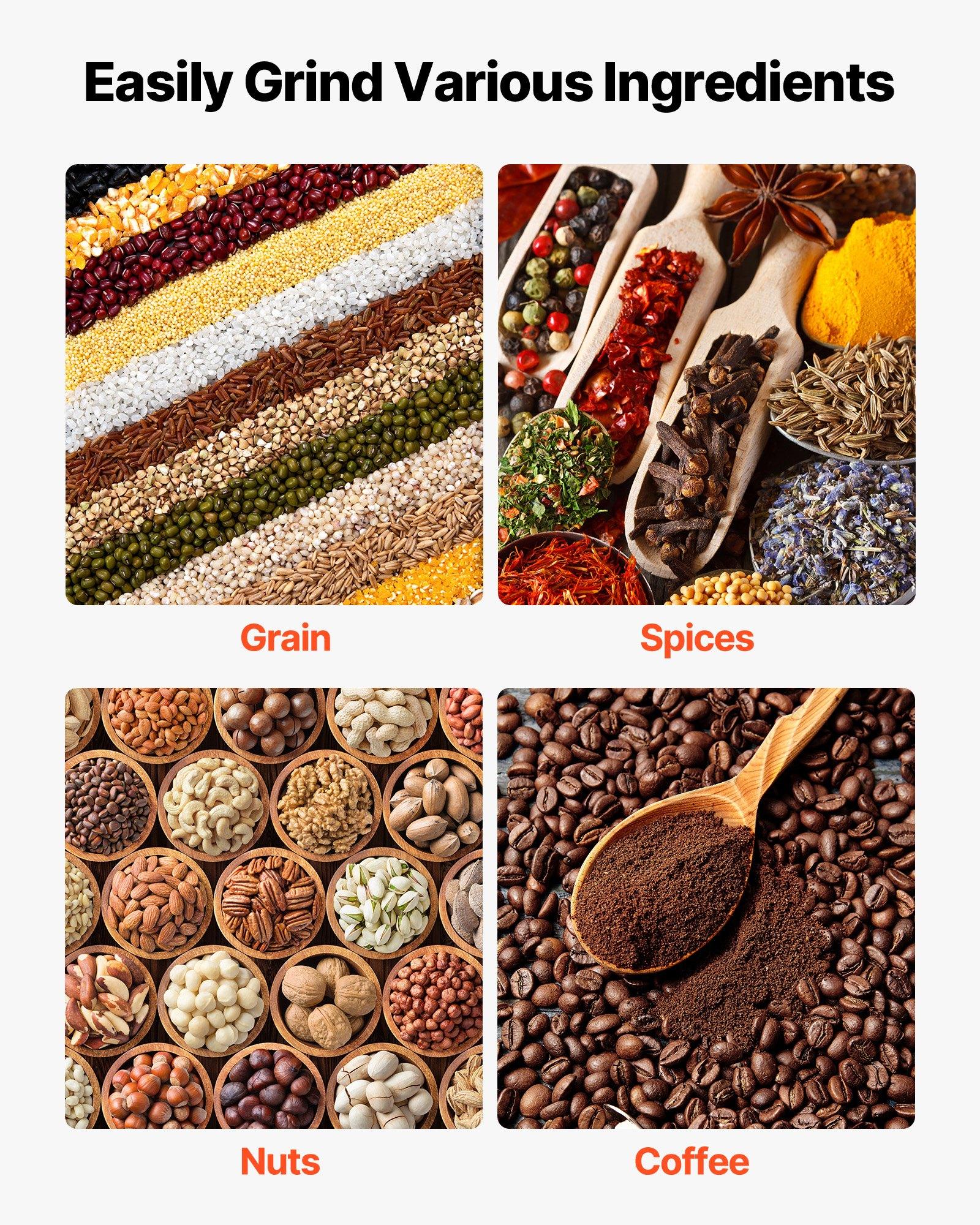 VEVOR Manual Grain Mill with Low Hopper, Hand-Crank Corn Grinder, Heavy Duty Cast Iron Wheat Grinding Mill with Stable Table Clamp & Dust Cover for Grains Spices Coffee Beans Nuts