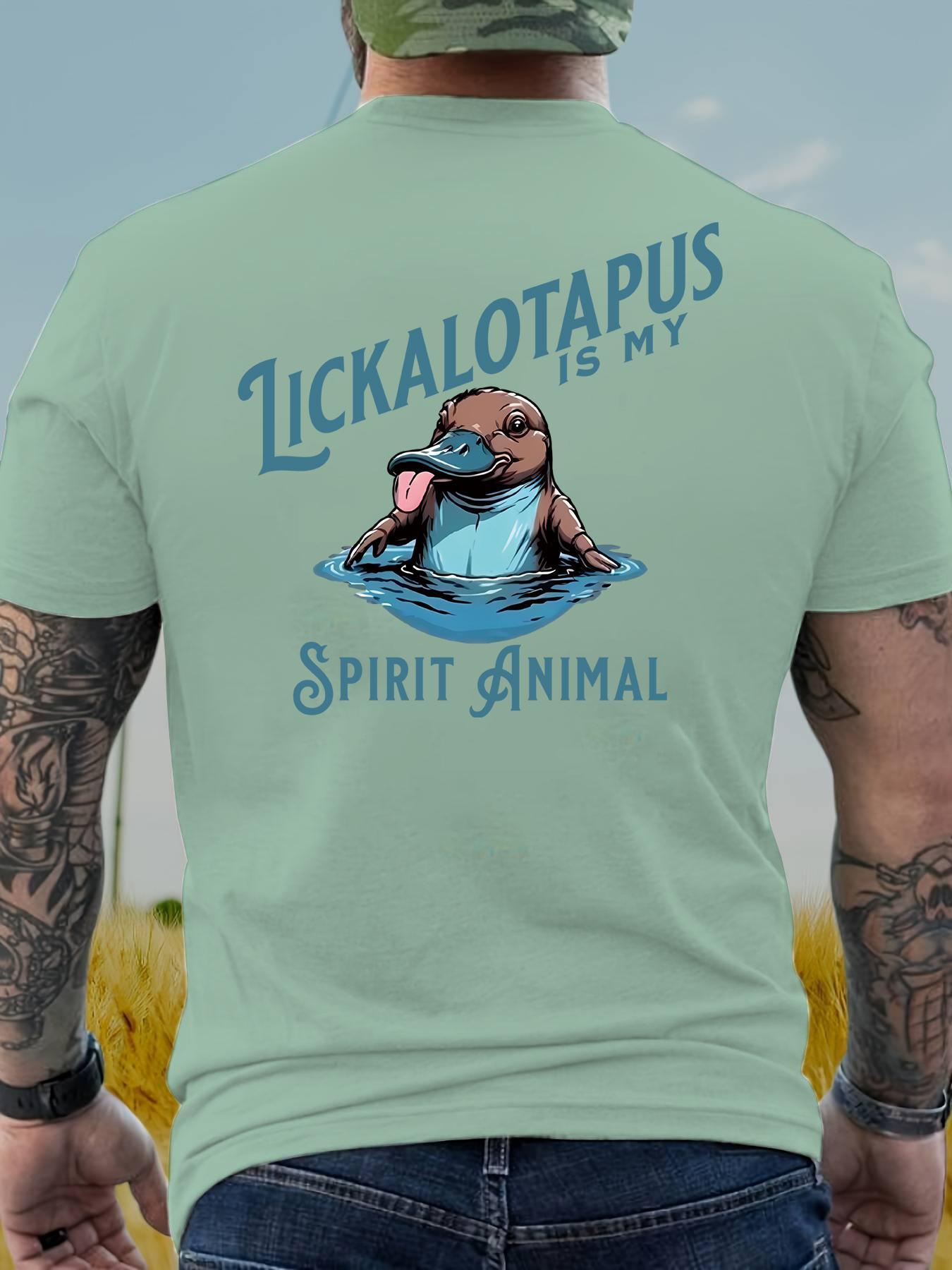 Men's Regular Fit Letter & Animal Print Round Neck Tee, Casual Short Sleeve Crew Neck T-shirt for Summer, Fashion Men's Top for Daily Wear