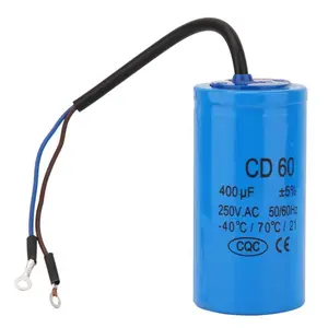 CD60 Round Motor Start Capacitor 250V AC 400uF 50/60Hz for Motor Air Compressor