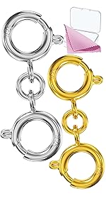 Lucky Necklace Layering Clasp Womens Jewelry Separators 18K Gold and Silver Multiple Necklace Clasp Look