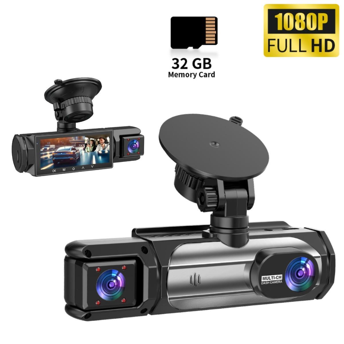 1080P Dual Lens Car DVR Camera, Car DVR Camera with 3.16 Inch IPS ...