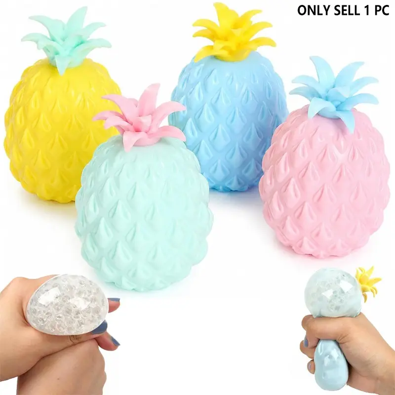 Pineapple Squishy Stress Toy, Slow Rebound Squeeze Fidget Toy, Anxiety Relief Decompression Sensory Toy, Cute Pineapple Shaped Stress Ball for Office, Home, Travel