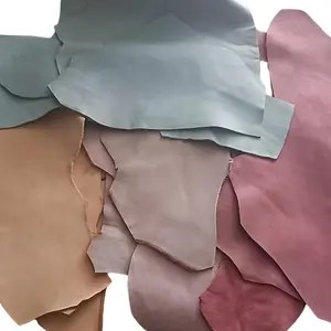 500g Genuine Leather Scraps Assortment, Mixed Colors in Pink, Beige and Gray, Real Leather Pieces
