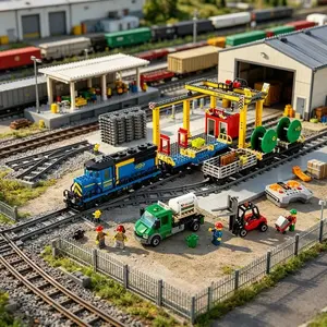 2026 Compatible 60052 Cargo Train Building Blocks Model, Model Building Kits, 1033 Pieces Brick Toy, Remote Control Display, Christmas Gift