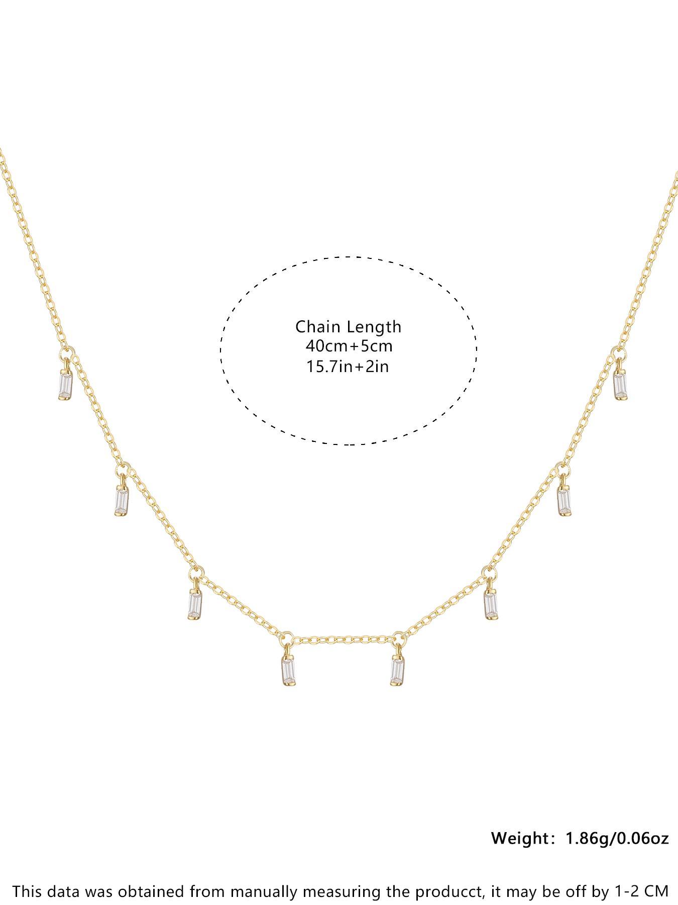 S925 Sterling Silver Simple Square Shaped Pendant Necklace for Women, Fashion Jewelry for Party, Daily Decor, Trendy All-match & Exquisite Jewelry for Birthday Gift, Trendy Charms Necklace