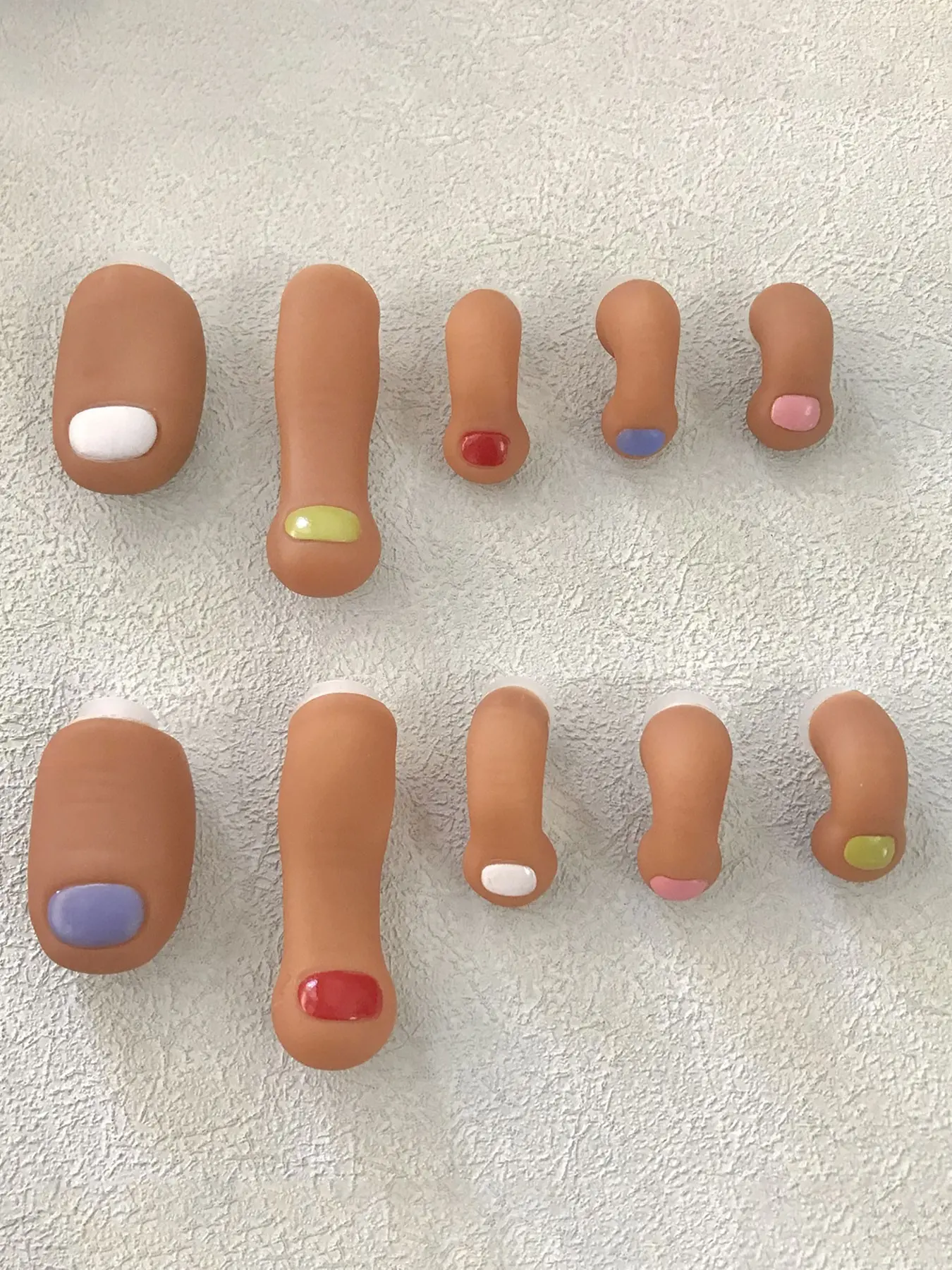 10 Pairs Fun Fake Toe Clips, Colorful Nail Art Funny Toes, DIY Shoe Decoration Accessories, PVC Material, Perfect for Parties & Events