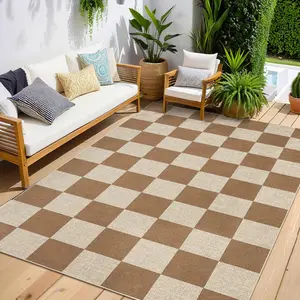 Modern Geometric Checkered Rug Machine Washable Ultra Thin Foldable Non Shedding Stain Resistant Non Slip Decor Rug For Bedroom Living Dining Play Laundry Entryway